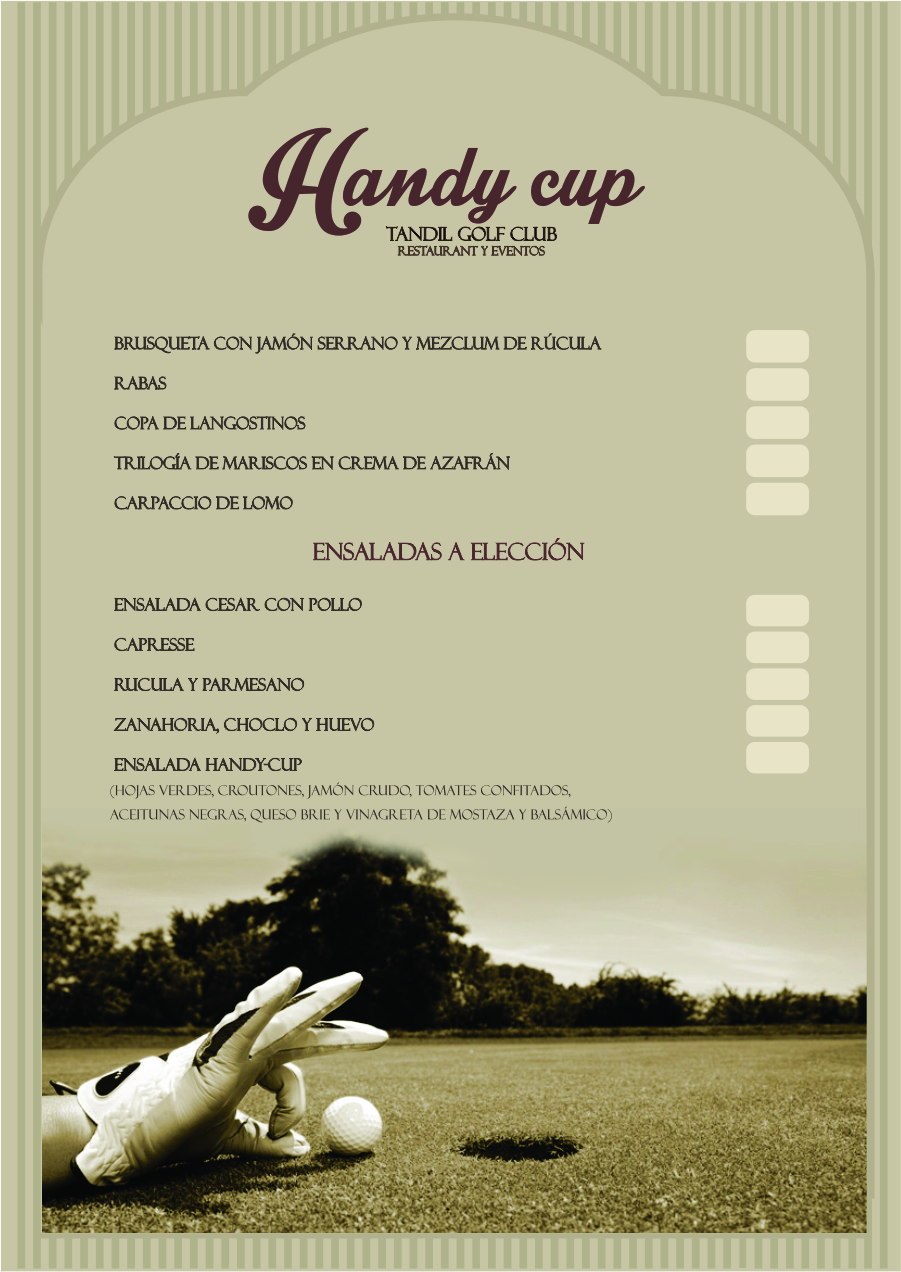 Carta Handy cup Rest & Eventos